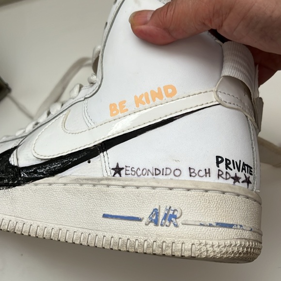 Nike Air Force white sneakers, Youth 5.5 - Picture 11 of 13